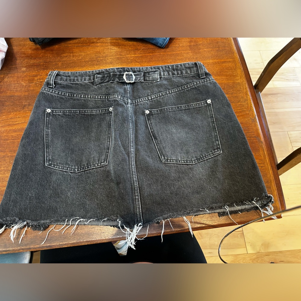 Free People Dark Gray/ Black Denim Skirt 31